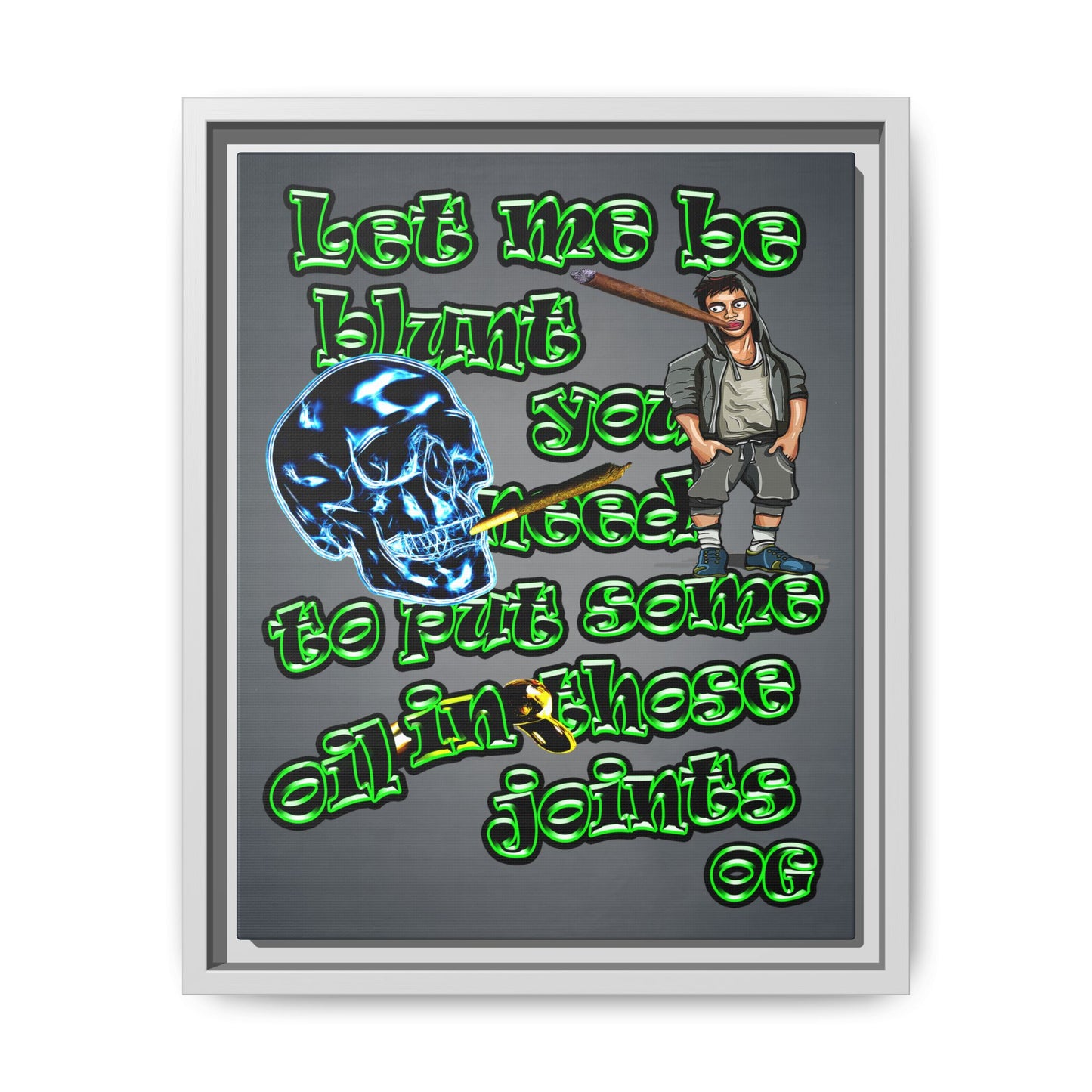 og - framed canvas art (grey-light grey)