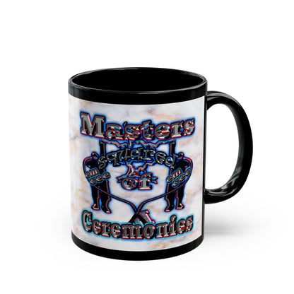 em cee squared - Black Mug (white marble)