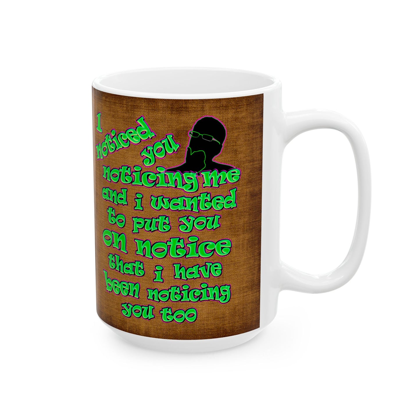 noticed you noticing - White Mug (brown papyrus)