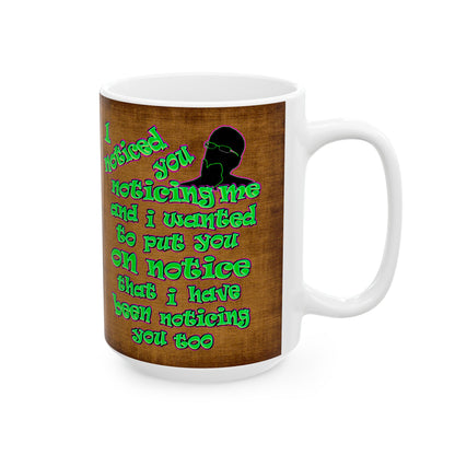 noticed you noticing - White Mug (brown papyrus)