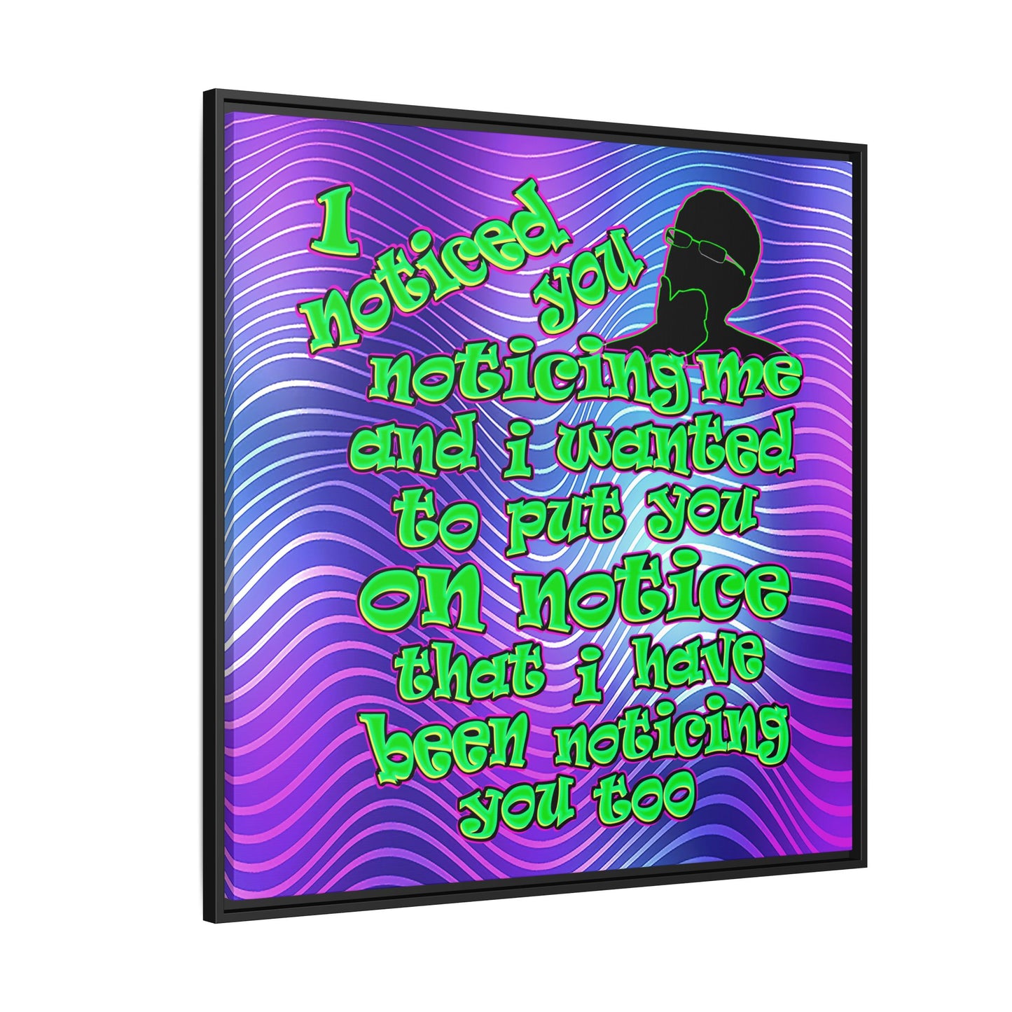 noticed you noticing - framed canvas art (purple wave)