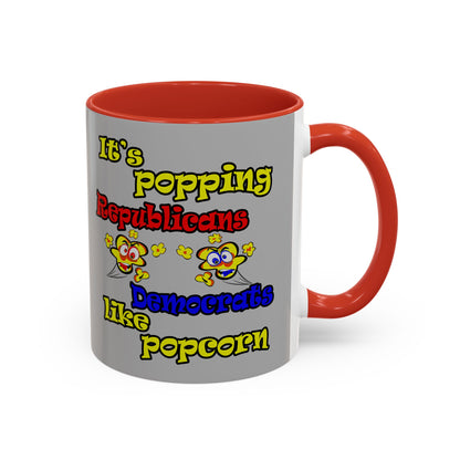 popping like popcorn - Accent Mug (light grey)