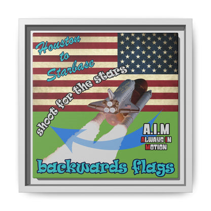 shoot for the stars - framed canvas art (green)