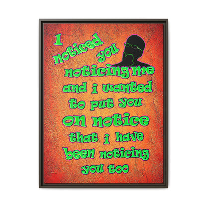 noticed you noticing - framed canvas art (burnt orange)