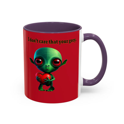 I don't care that your grey - Accent Mug (dark red)