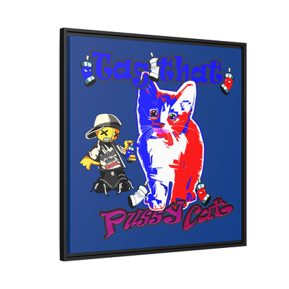 tag that - framed canvas art (dark blue)