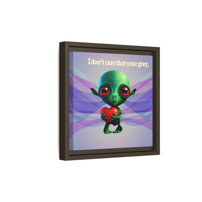 I don't care that your grey - framed canvas art (light blue-pink wave)