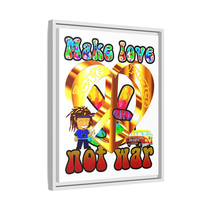 love peace - framed canvas art (white)