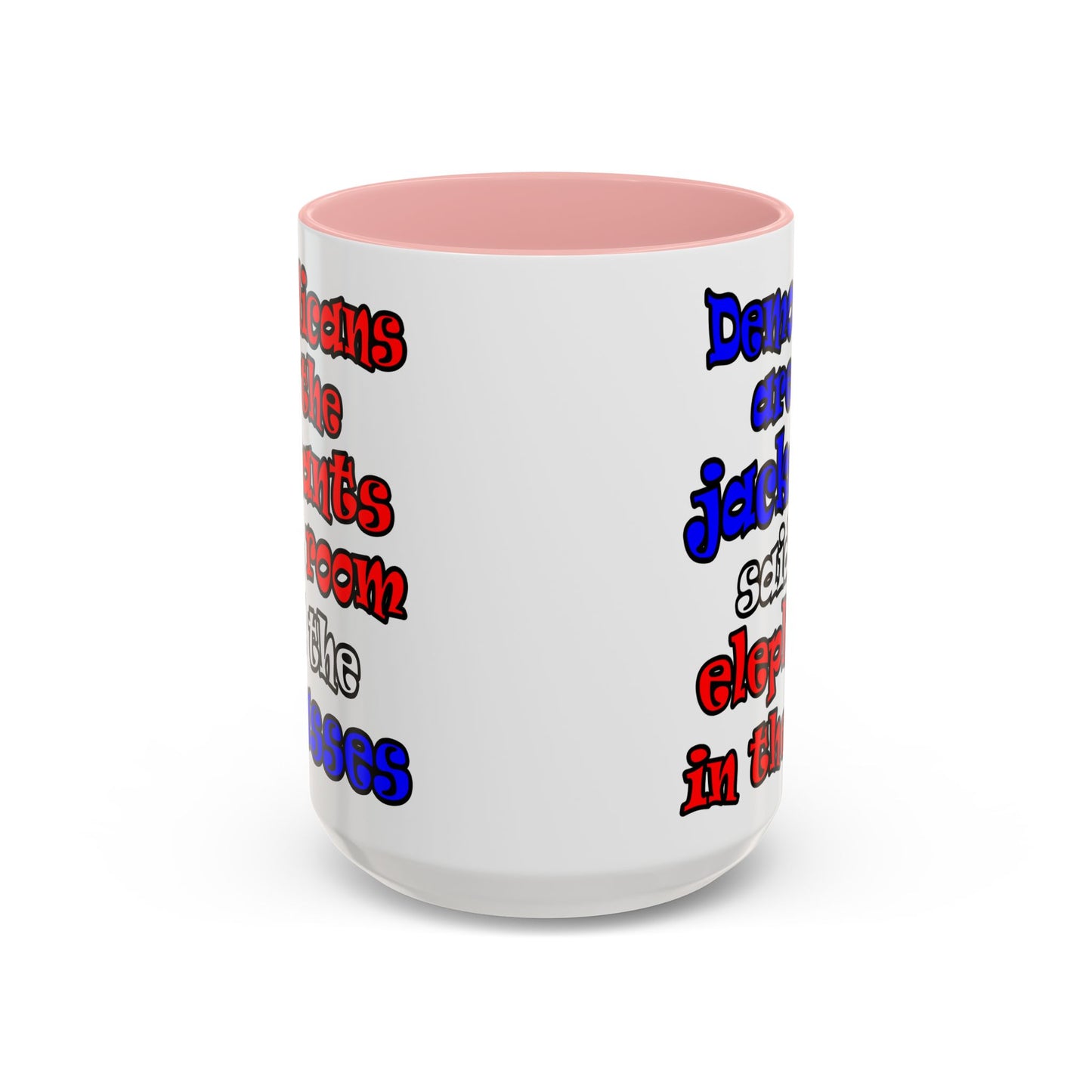 donkeys and elephants - Accent Mug (white)