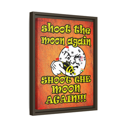 shoot the moon again - framed canvas art (burnt orange)