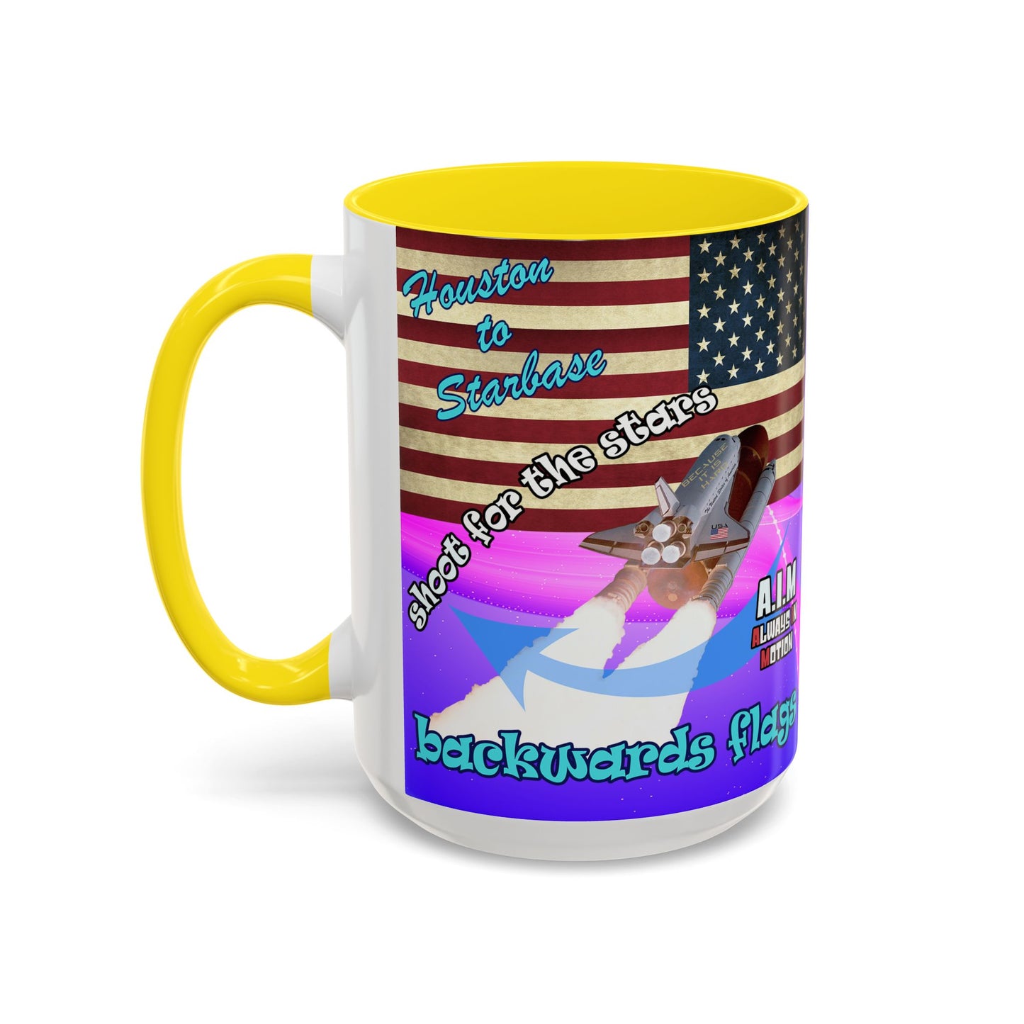 shoot for the stars - Accent Mug (purple-pink wave)