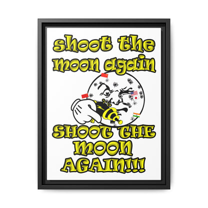 shoot the moon again - framed canvas art (white)