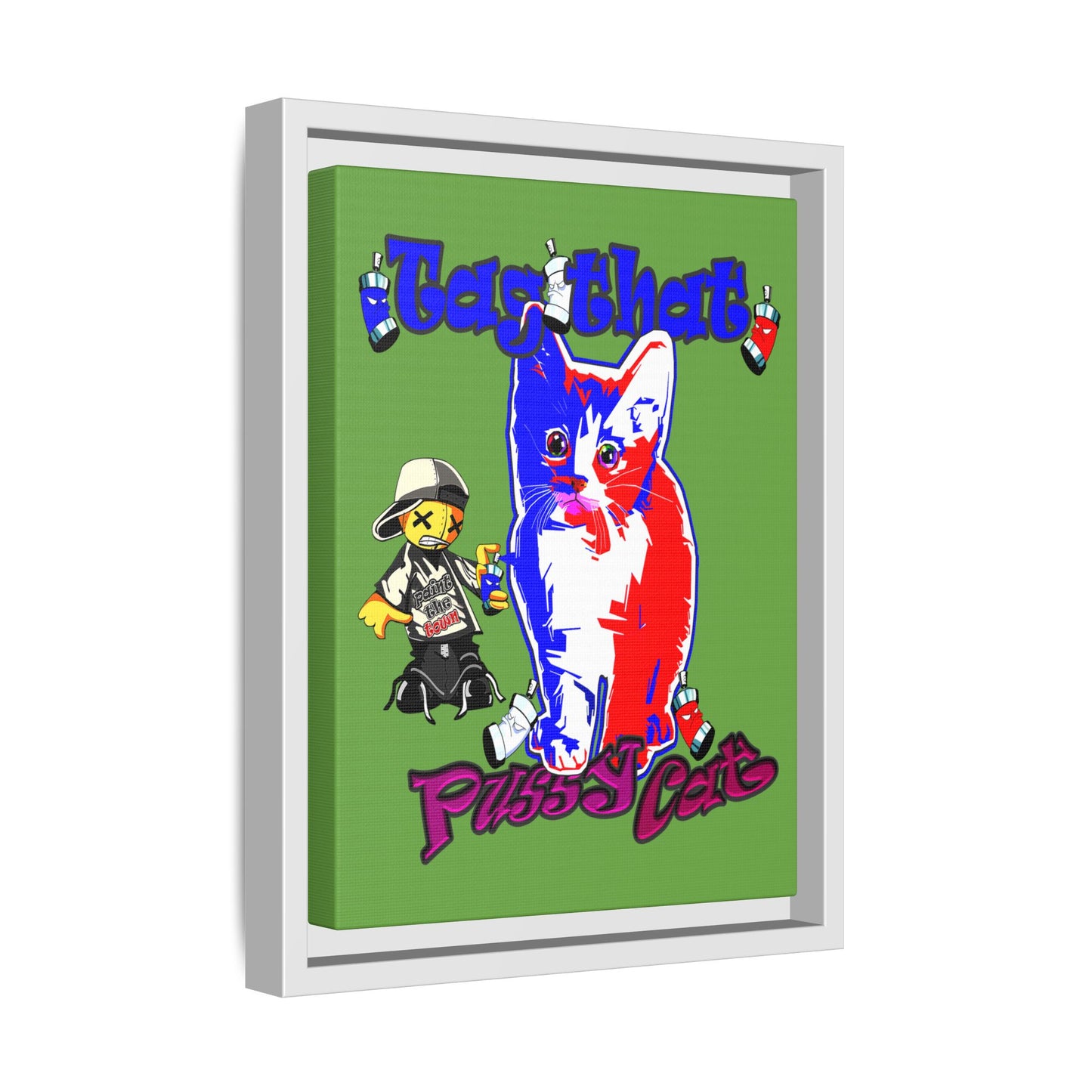 tag that - framed canvas art (green)