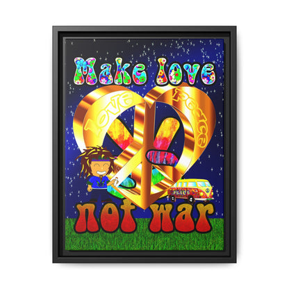 love peace - framed canvas art ('snoops' background)