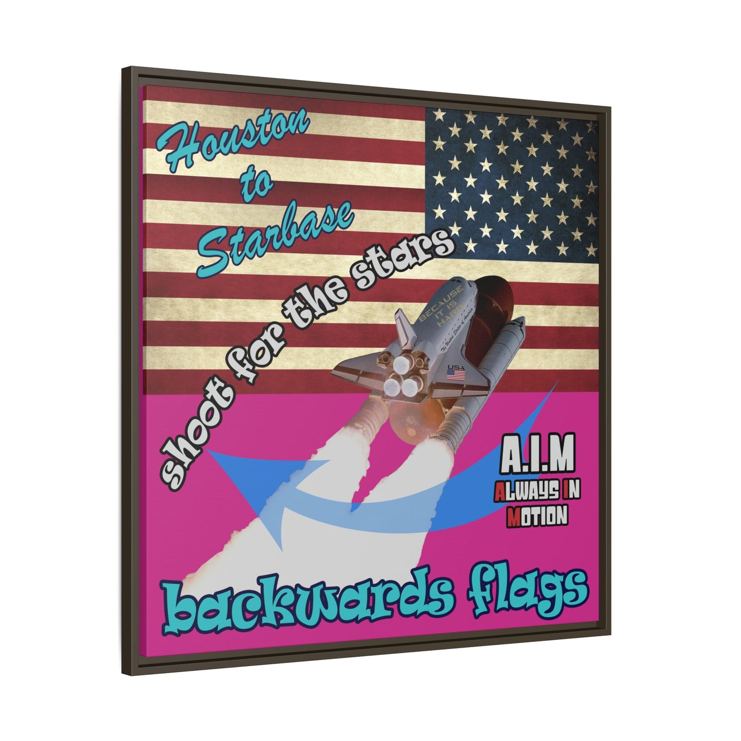 shoot for the stars - framed canvas art (pink)