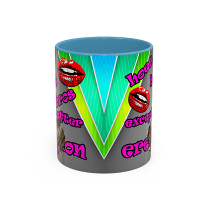 hoes b4 bros - Accent Mug (rainbow split)