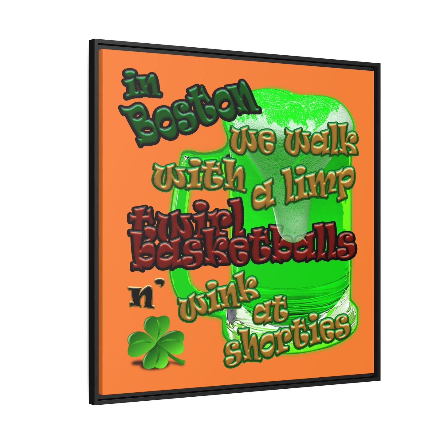 celtics logo - framed canvas art (crusta)