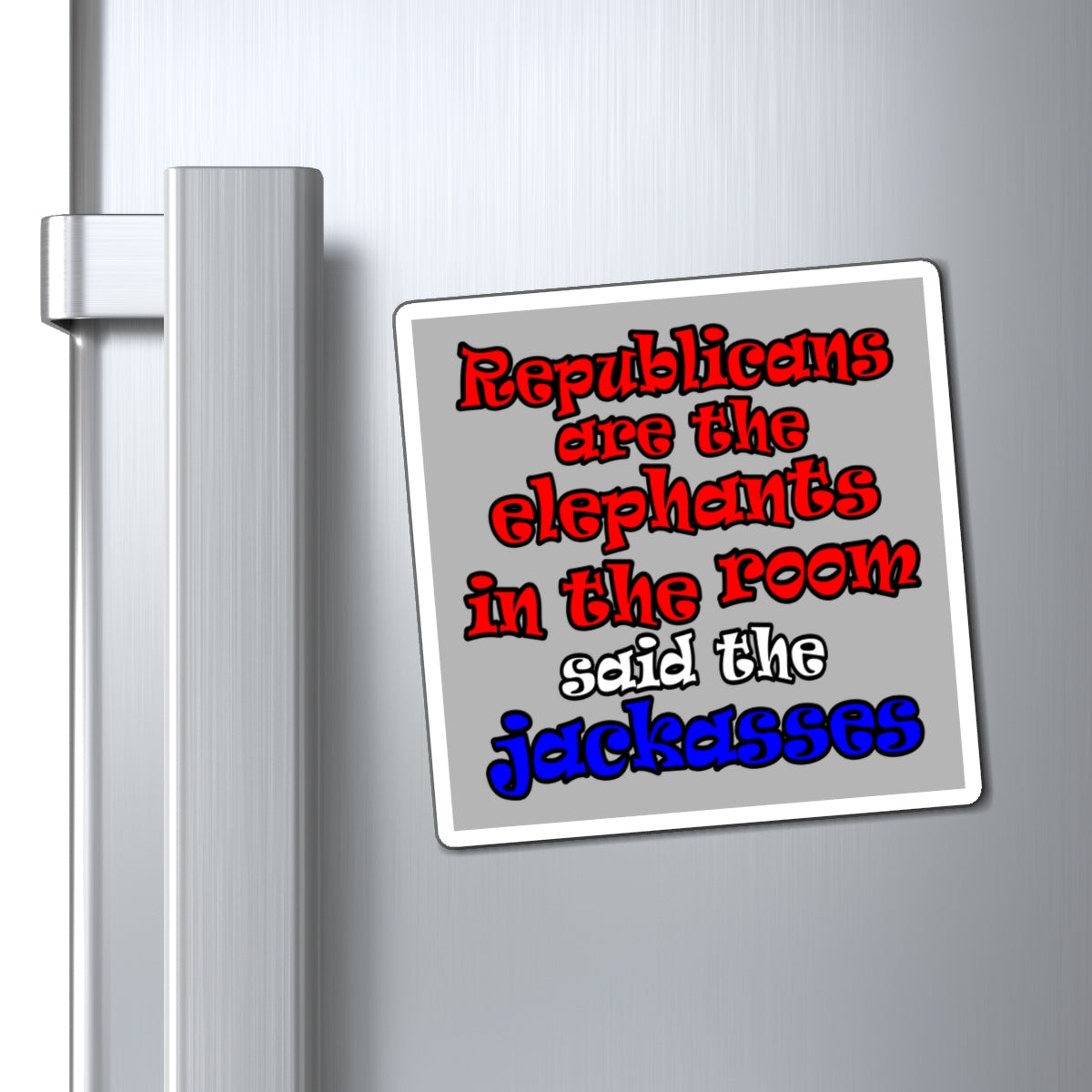donkeys and elephants - Magnets - (light grey)