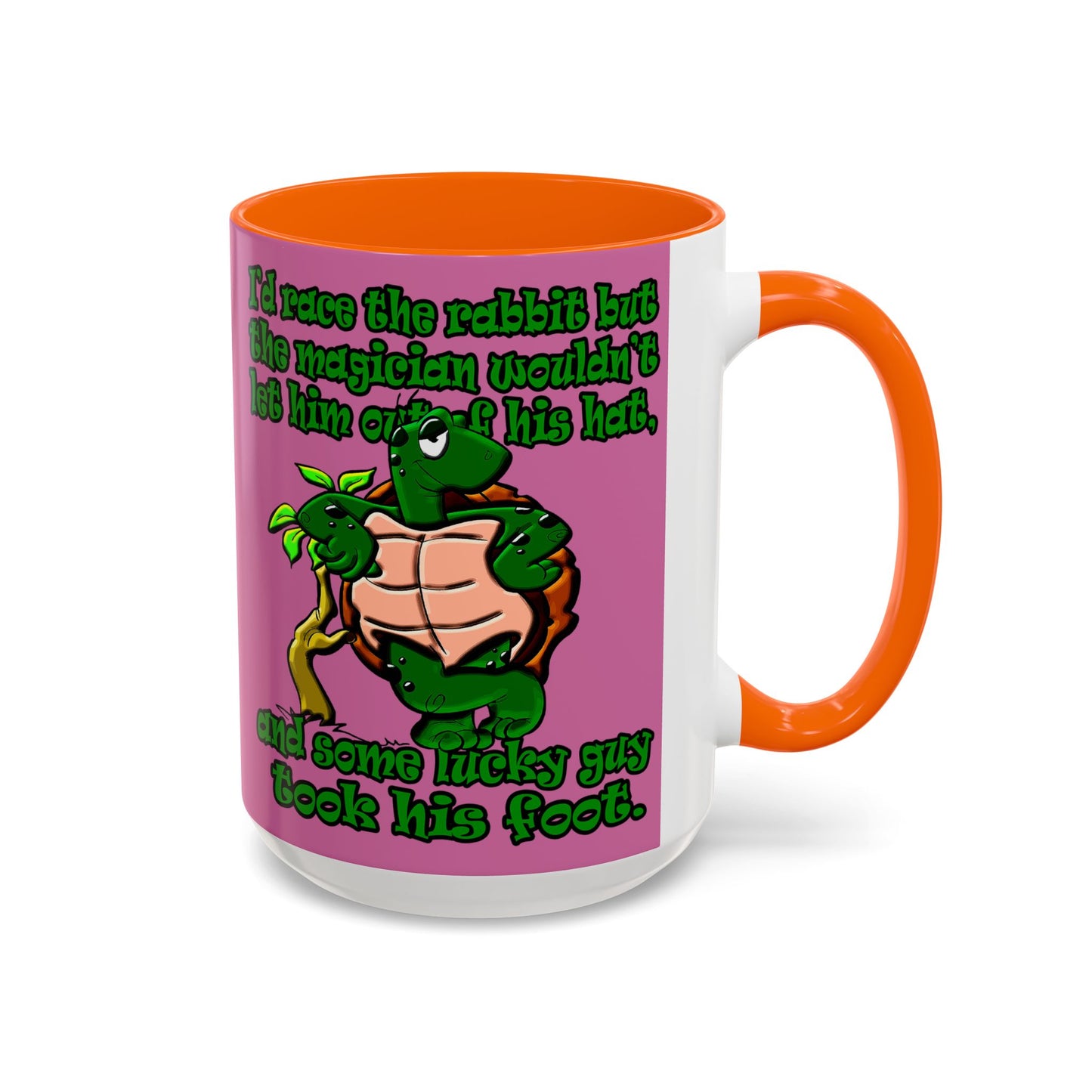 turtle race - Accent Mug (light pink)