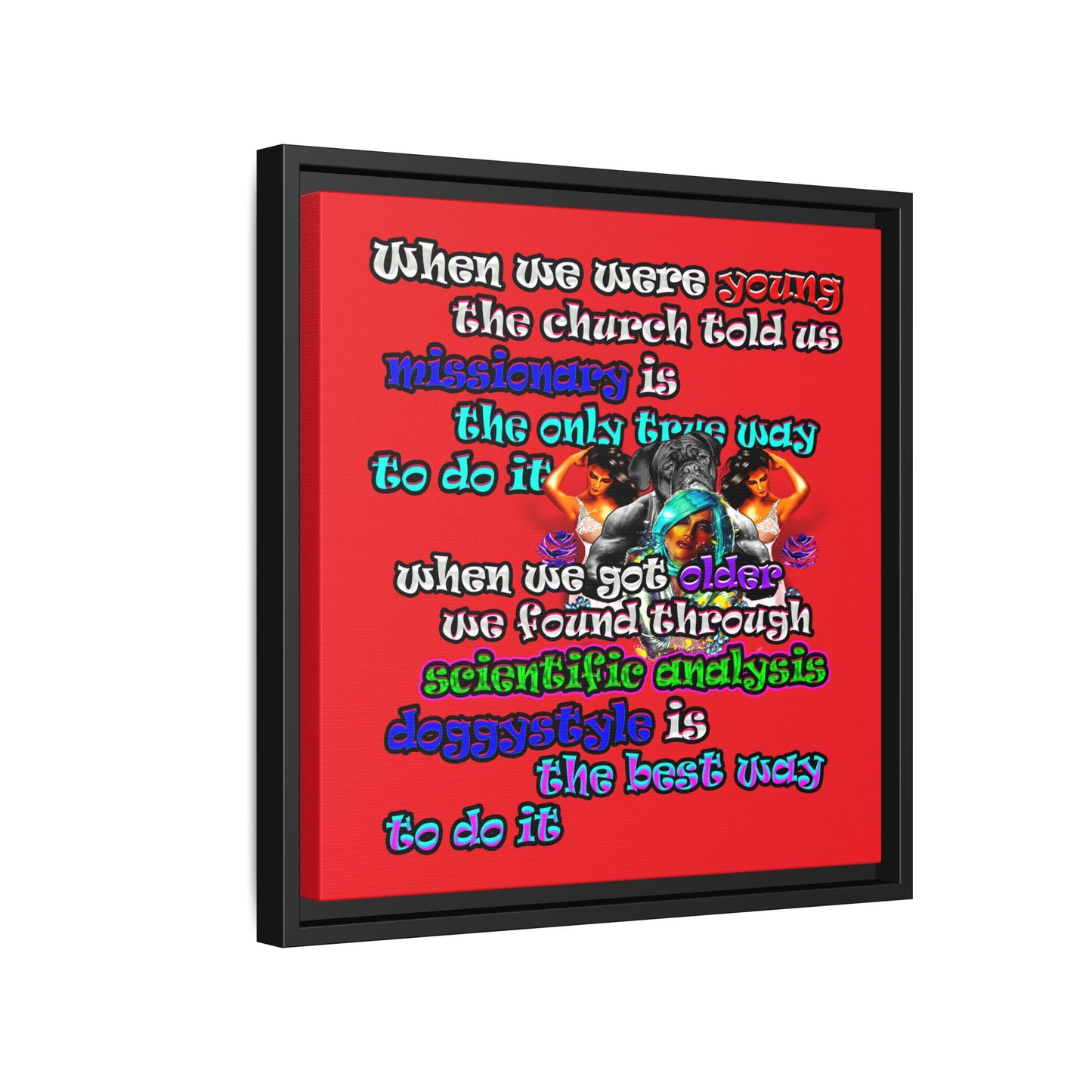 doggystyle - framed canvas art (red)
