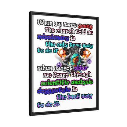doggystyle - framed canvas art (white)