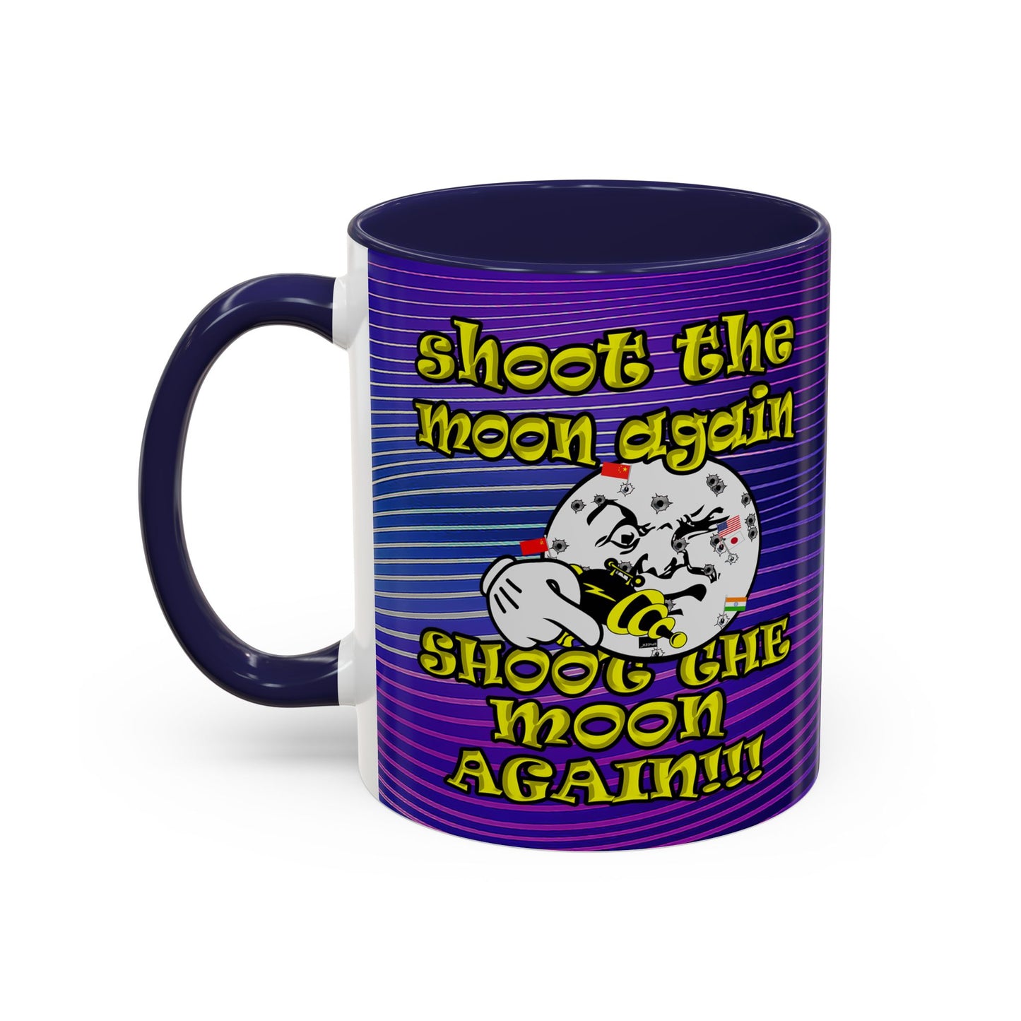 shoot the moon again - Accent Mug (purple wave)