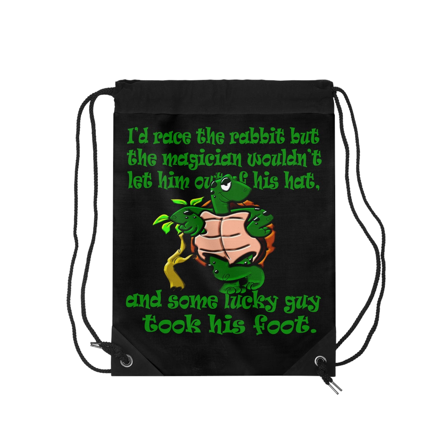 turtle race - Drawstring Bag (black)