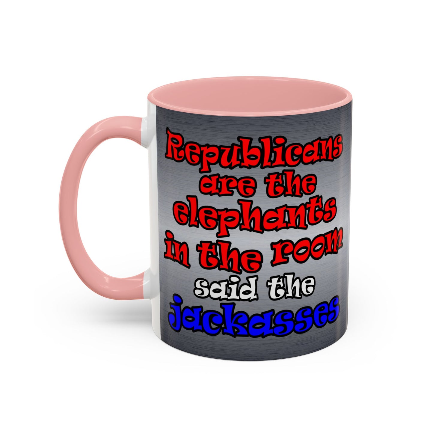 donkeys and elephants - Accent Mug (brushed nickel)