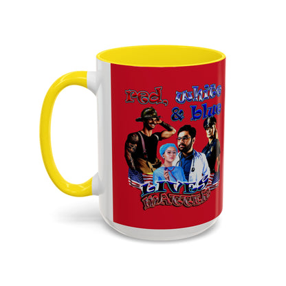 rw&b lives matter - Accent Mug (dark red)