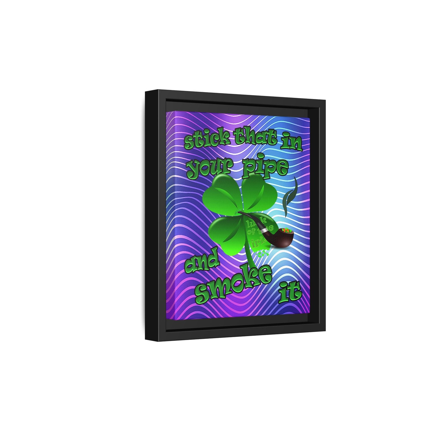 stick that in your pipe and smoke it - framed canvas art (purple wave)