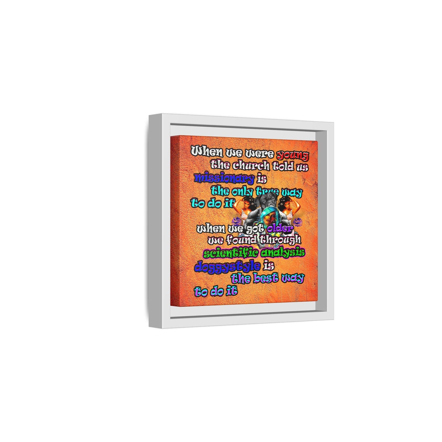doggystyle - framed canvas art (burnt orange)