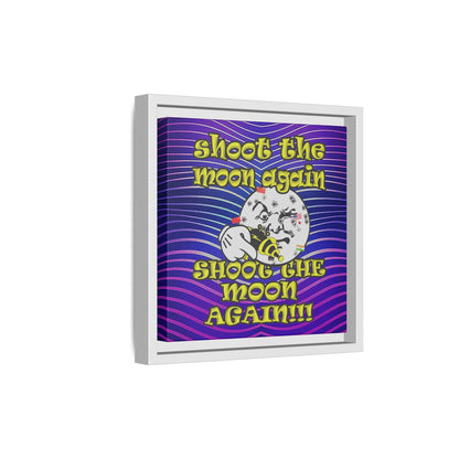 shoot the moon again - framed canvas art (purple wave)