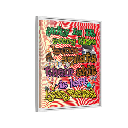 the bum's shit - framed canvas art (yellow-orange wave)