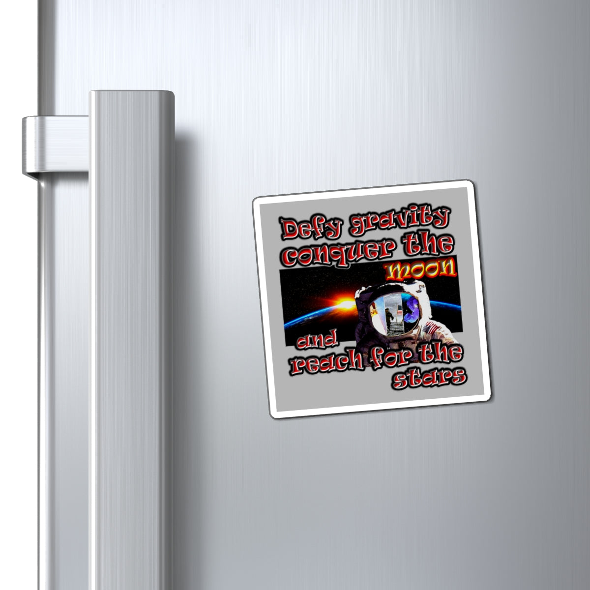 defy conquer reach - Magnets - (light grey)