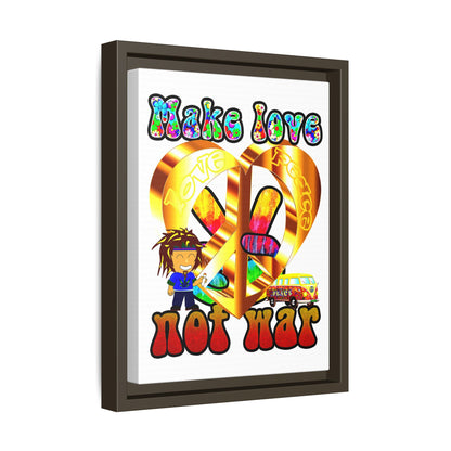 love peace - framed canvas art (white)