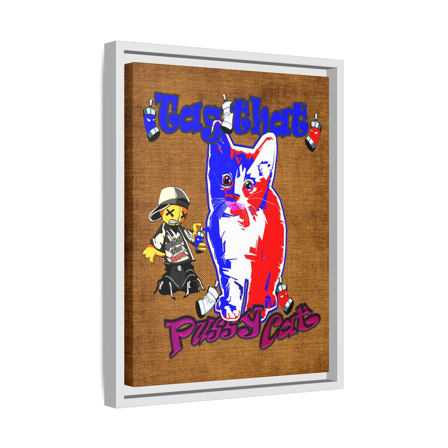 tag that - framed canvas art (brown papyrus)