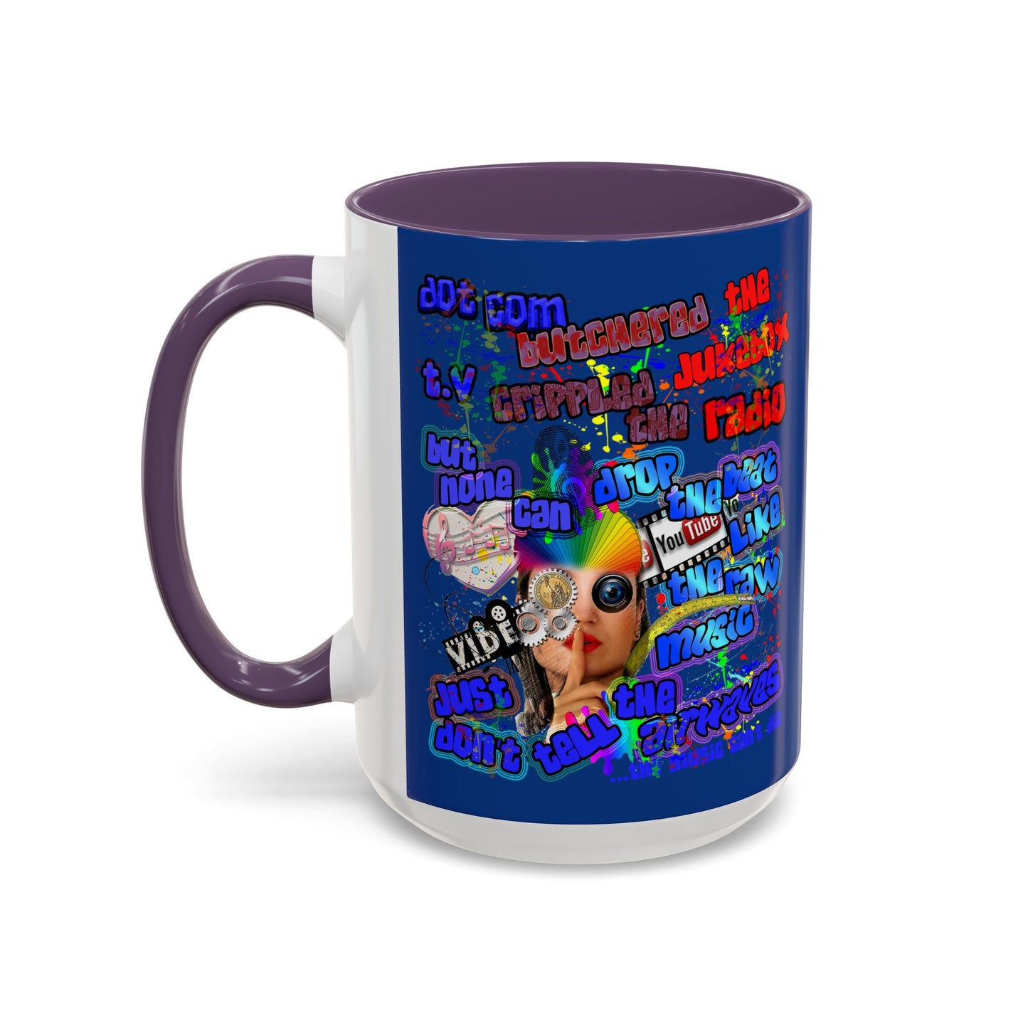 drop the beat - Accent Mug (dark blue)