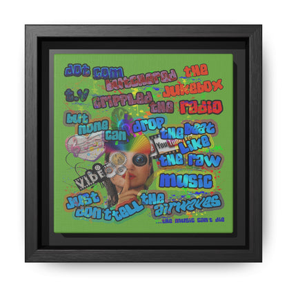 drop the beat - framed canvas art (green)