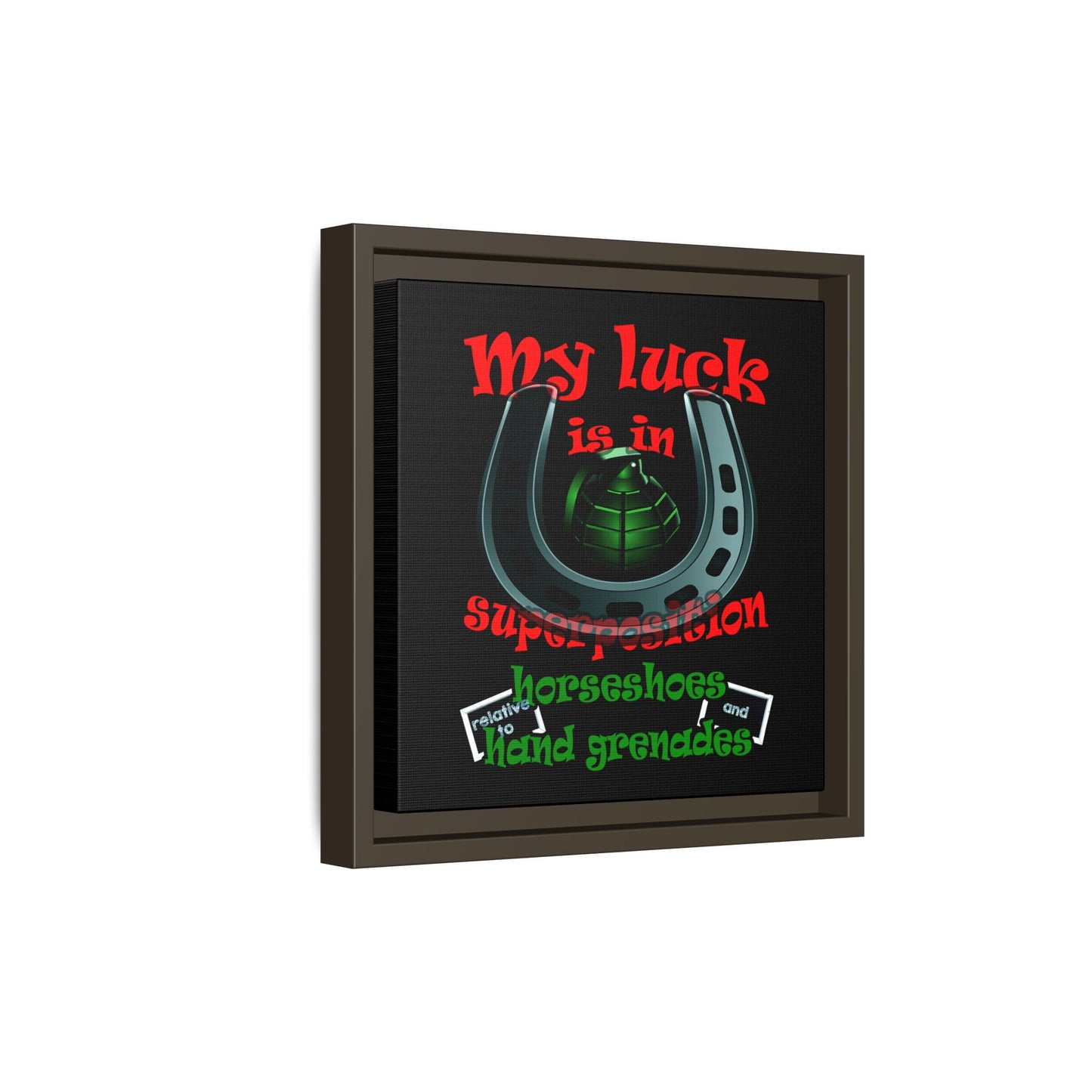 my luck - framed canvas art (black)