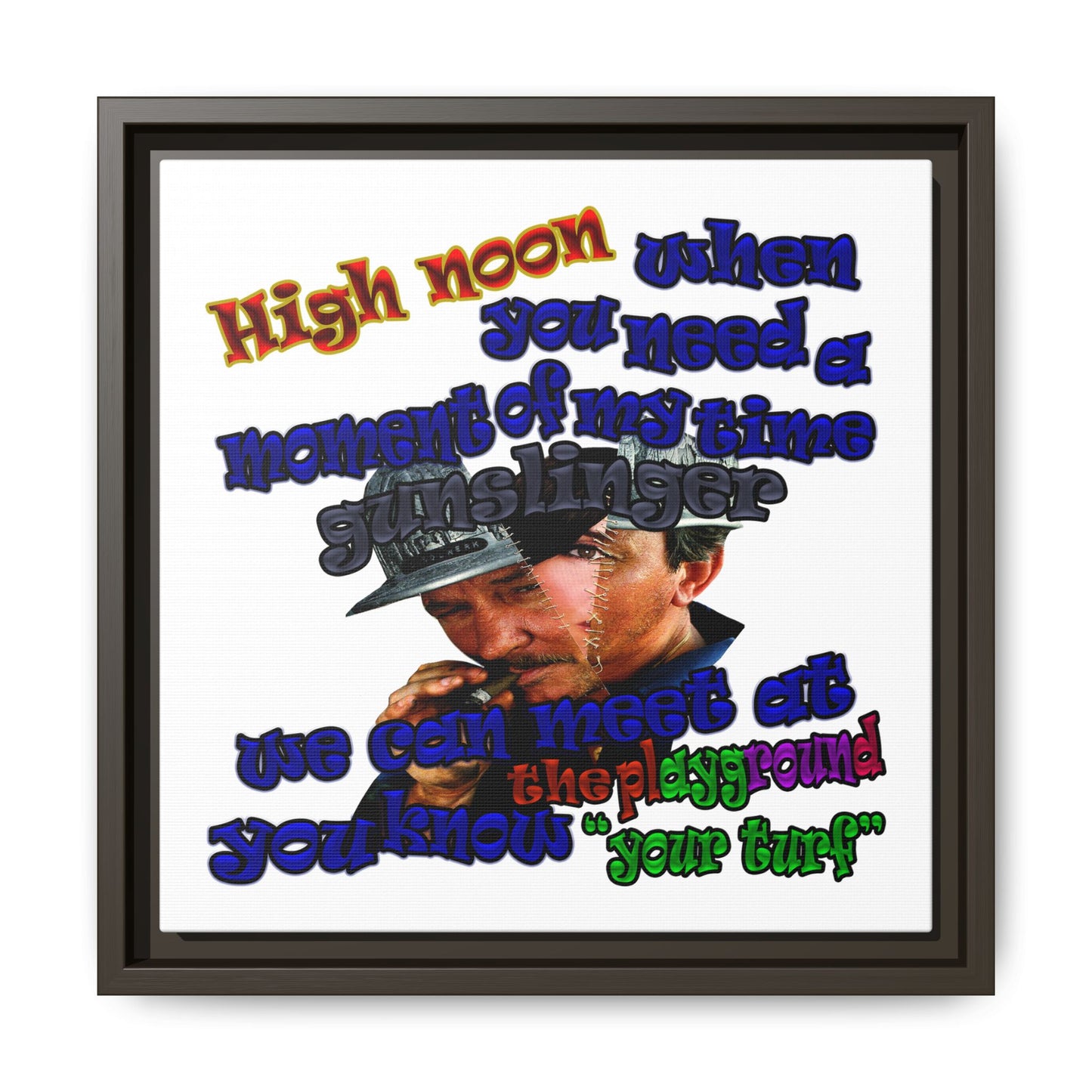 high noon - framed canvas art (white)