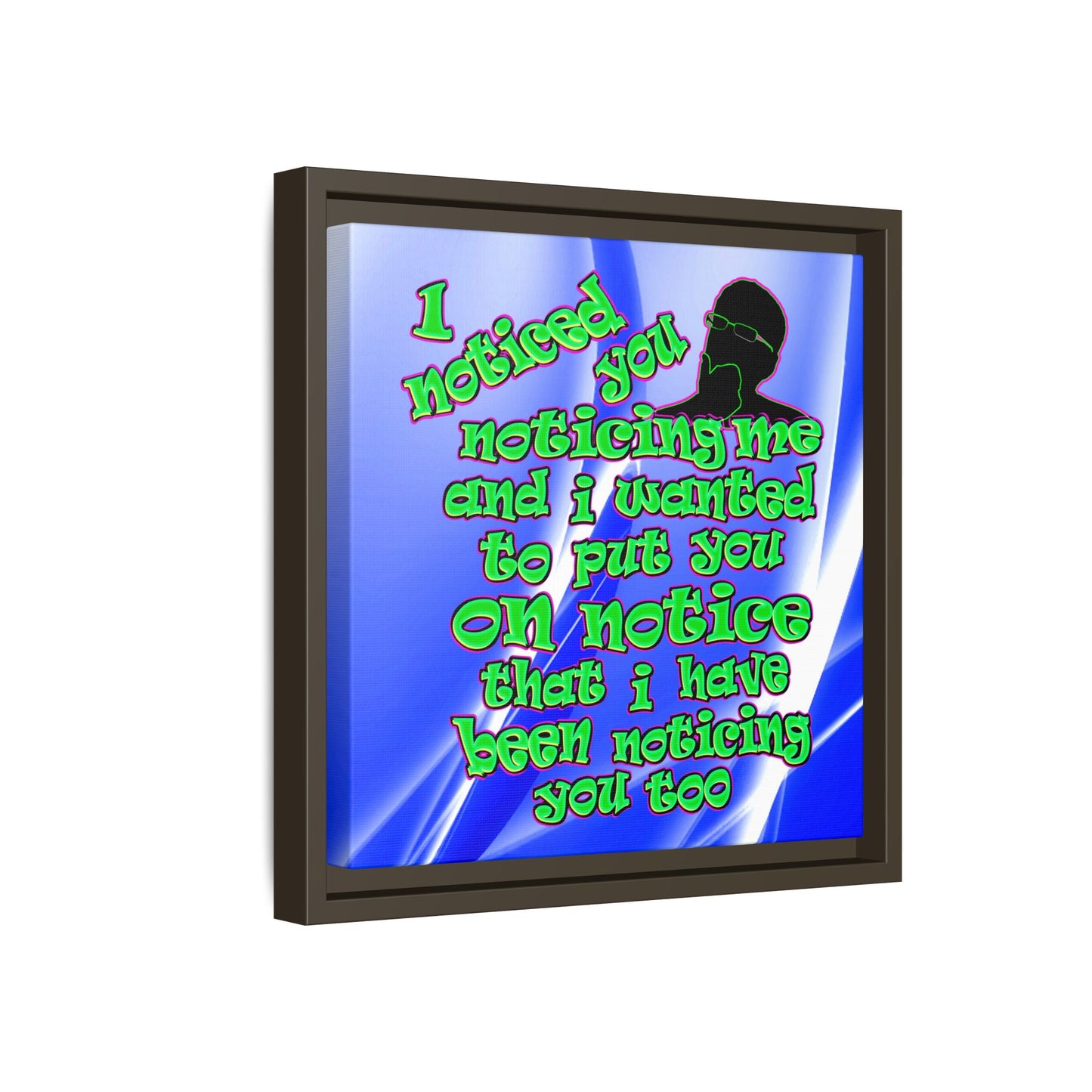 noticed you noticing - framed canvas art (blue-white wave)