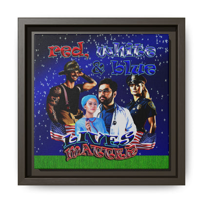 rw&b lives matter - framed canvas art ('snoops' background)