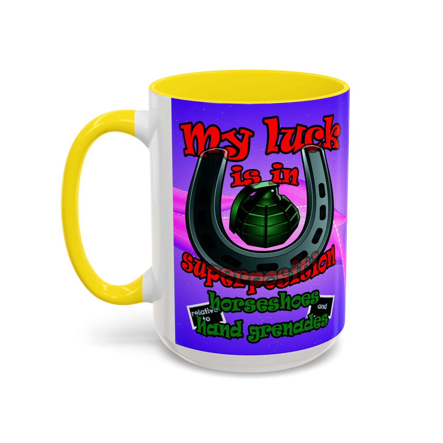 my luck - Accent Mug (purple-pink wave)
