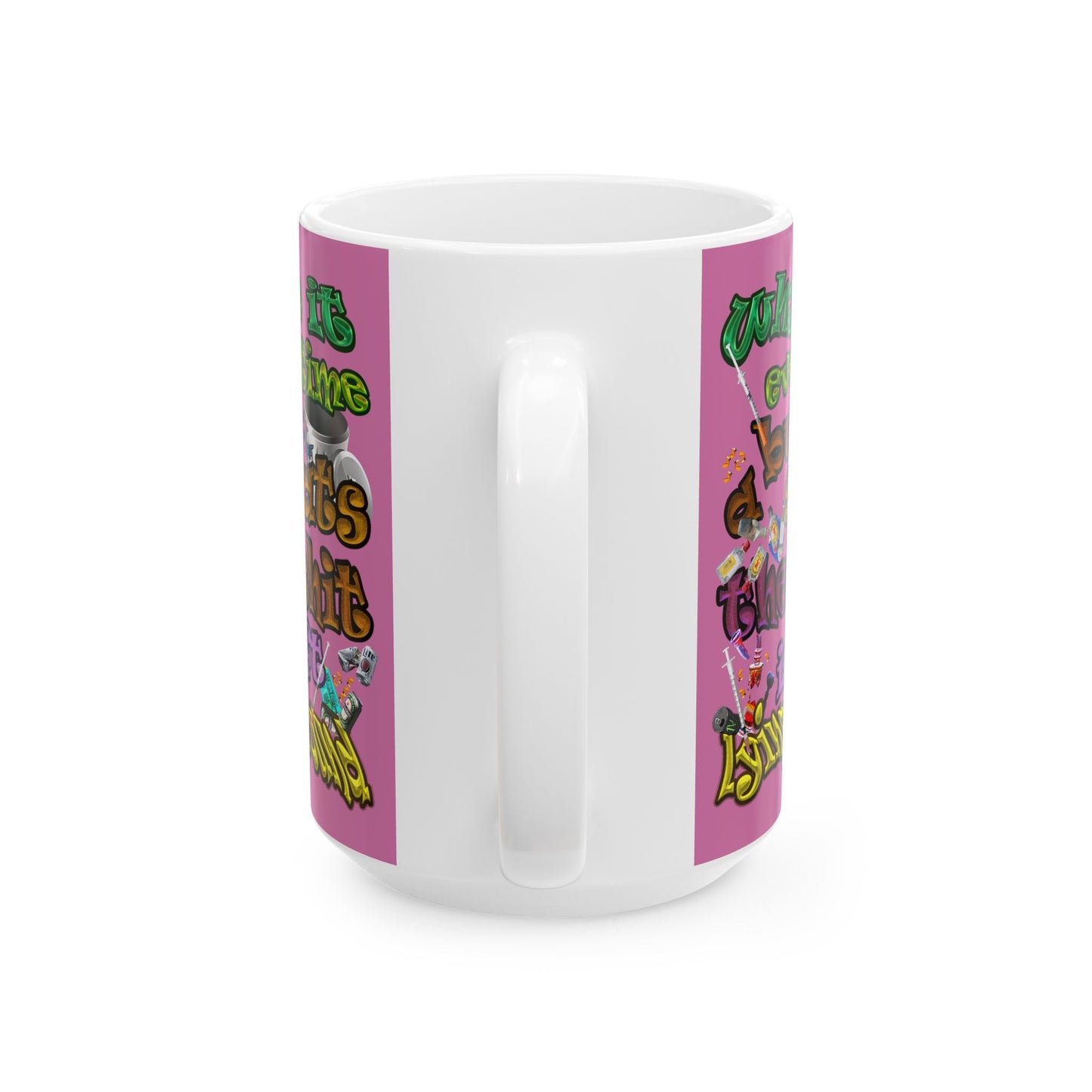 the bum's shit - White Mug (light pink)