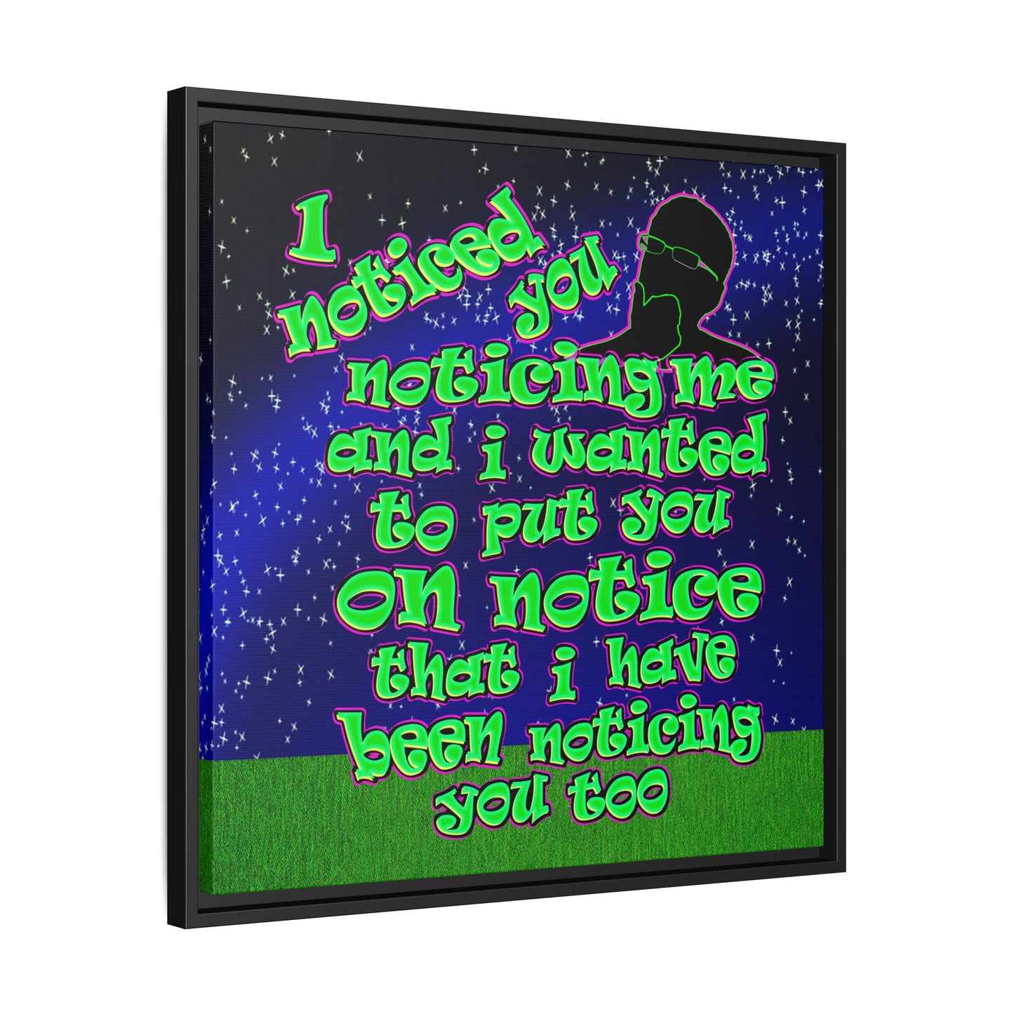 noticed you noticing - framed canvas art ('snoops' background)