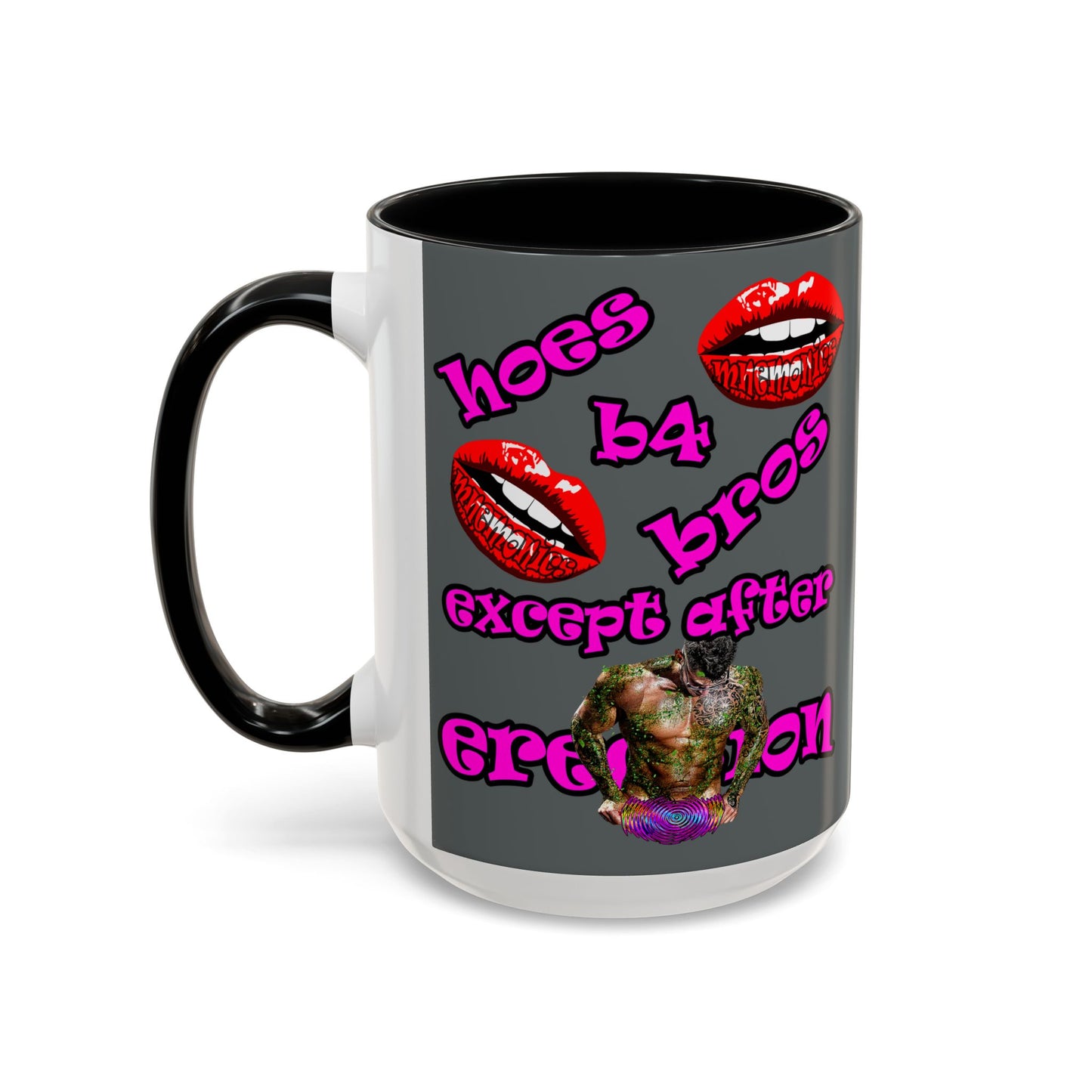 hoes b4 bros - Accent Mug (dark grey)