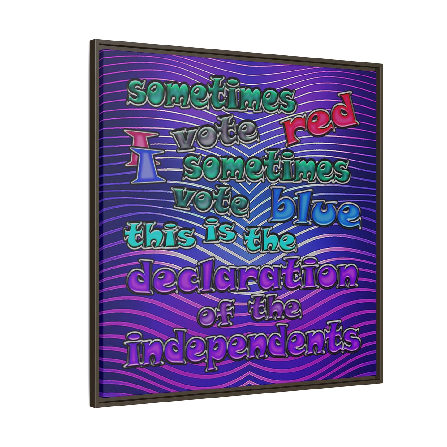 declaration of the independents - framed canvas art (purple wave)