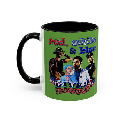 rw&b lives matter - Accent Mug (green)