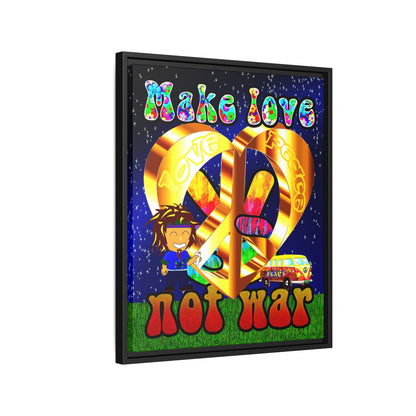 love peace - framed canvas art ('snoops' background)