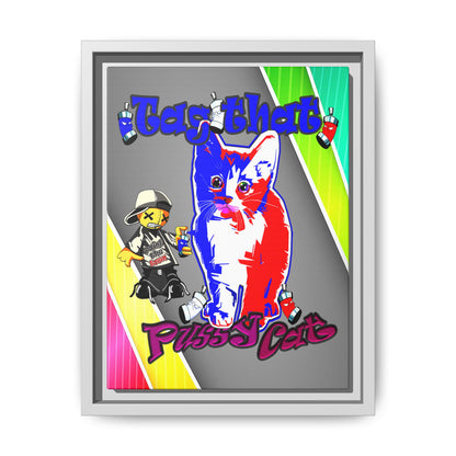 tag that - framed canvas art (rainbow split)